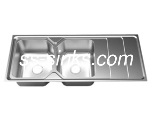 с дренажной панелью полированной из нержавеющей стали Double Bowl Sink кухонная раковина решетка