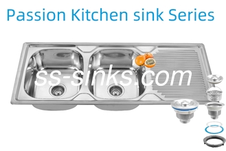 Кухонная мойка из нержавеющей стали с фартуком 1200 X 500 мм, толщина 0,6 мм / 0,8 мм / 1,0 мм и размер изделия