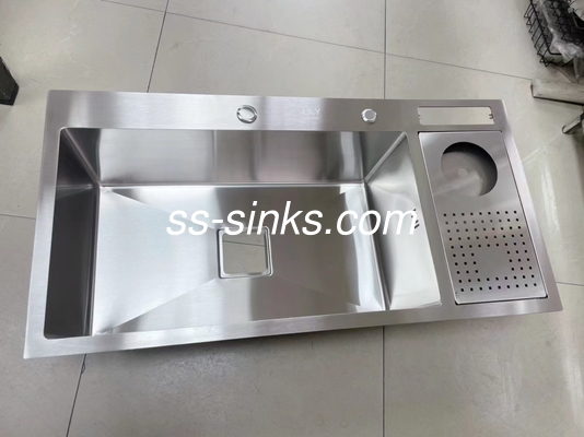 Функциональный ручной Double Sink sus304 с моющим стаканом с корзиной сточной чаши