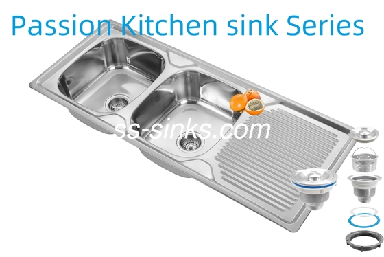 Кухонная мойка из нержавеющей стали с фартуком 1200 X 500 мм, толщина 0,6 мм / 0,8 мм / 1,0 мм и размер изделия