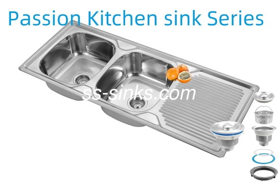 Кухонная мойка из нержавеющей стали с фартуком 1200 X 500 мм, толщина 0,6 мм / 0,8 мм / 1,0 мм и размер изделия