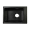 Глубина цвета 245mm черноты кухонной раковины камня кварца таза квадрата одиночная